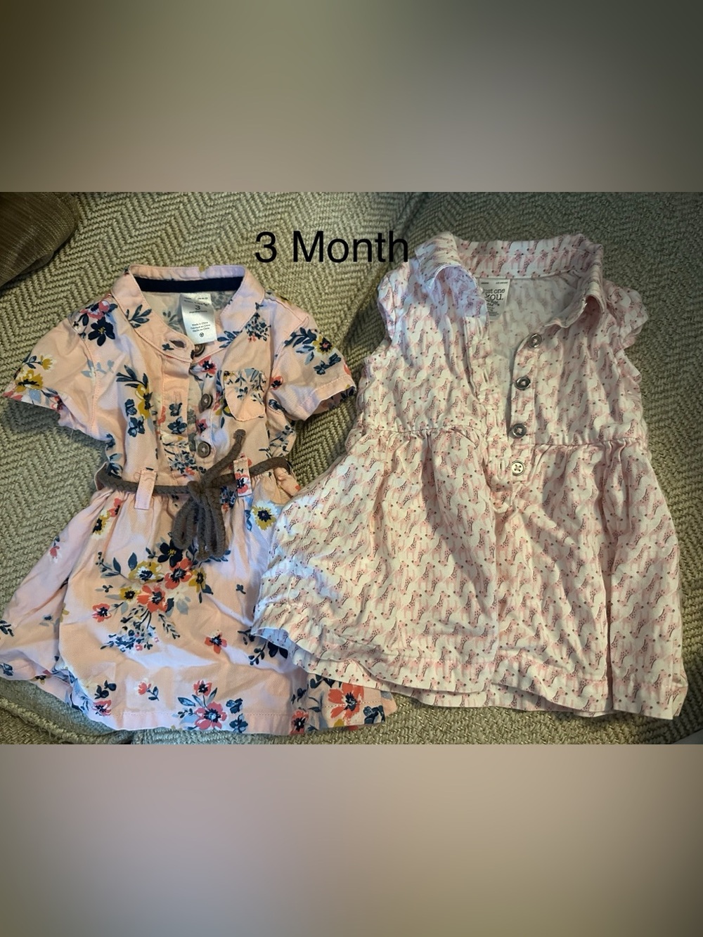 Carter's Pink Floral Shirt-Dress & Patterned Pink Dress
